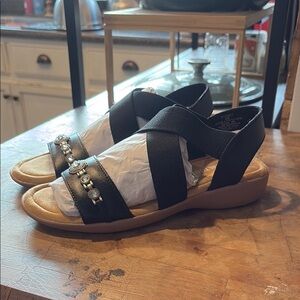 Elegant Black Sandals with Embellishments